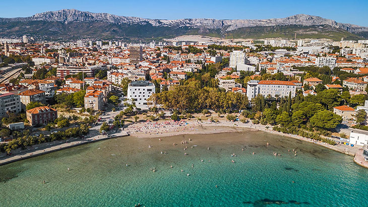 Sandy beach in Split Croatia
